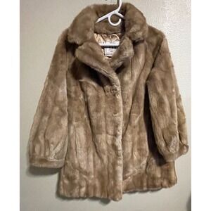 Vtg The Metzger Group Erika Faux Fur Coat Beige Women's J.H.M Limited Edition